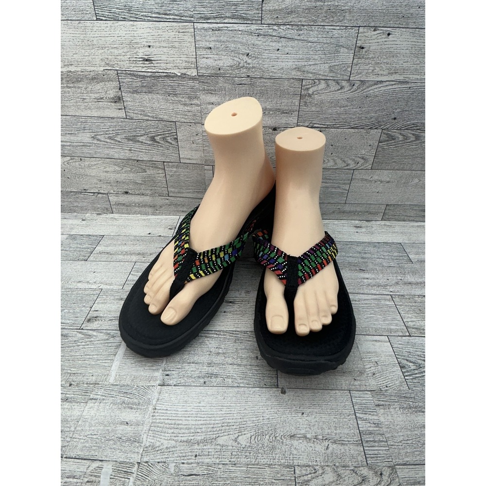 Skechers Outdoor Shoes Women Sz 8 Memory Foam Sandals Flip Flops Comfort‎ Casual